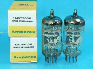 Amperex 12au7 Ecc82 Vacuum Tube Bugle Boy 1962 Curve Tracer Match Pair Best Tone