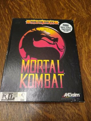 Vintage Mortal Kombat 1992 Ibm,  Tandy 3.  5 " Disk Pc Game,  Appears Complete