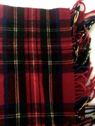 Vtg Lord & Taylor Red Plaid Pure Wool Blanket England Child Couch Stadium Throw 2