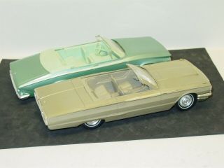 Vintage Dealer Promo Car Pair (2),  64 T - bird,  65 Chrysler 300 Conv. 2