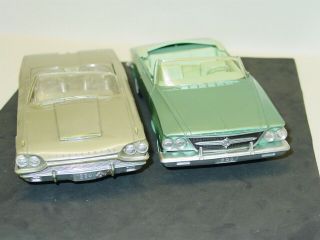 Vintage Dealer Promo Car Pair (2),  64 T - bird,  65 Chrysler 300 Conv. 4