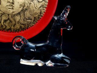 Vtg Kosta Boda Erik Hoglund Art Glass Zoo Series 5.  5 " Unicorn Figure Paperweight