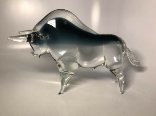 Vintage Italian Formia Vetri Di Murano Bull Italy Blown Art Glass