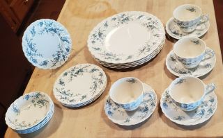 Myott Forget Me Not Staffordshire Ware 20 Pc.  Service For 4 Vintage