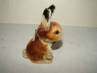 SMALL VINTAGE STEIFF GERMANY MOHAIR RABBIT BUNNY 5 INCH TALL BUTTON IN EAR 5