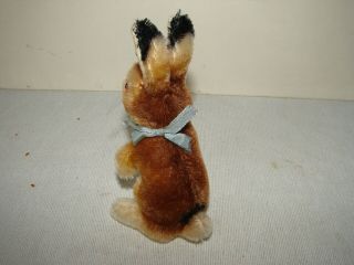 SMALL VINTAGE STEIFF GERMANY MOHAIR RABBIT BUNNY 5 INCH TALL BUTTON IN EAR 6