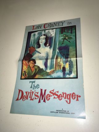 The Devils Messenger Vintage Movie Pressbook 1961 Lon Chaney Horror