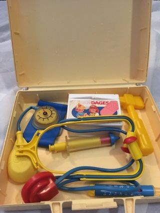 Vintage 1977 Fisher Price Medical Kit Incomplete Made In U S