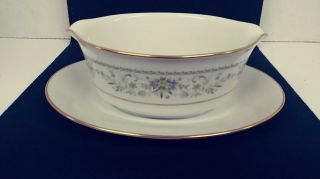 Vintage Noritake " Green Hill " Gravy/sauce Boat With Attached Under - Plate 6 " X8 "