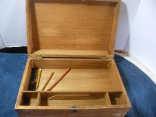 Vintage Wooden Art Supply Box Art Box Artist Divided Art Supply Carrying Case