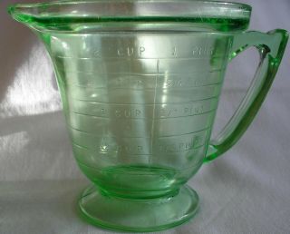 Vintage Green Depression Glass 2 Cup Measuring Pitcher
