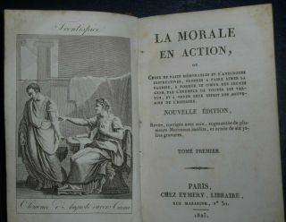 1823 ANTIQUE CHILDREN ' S BOOK,  3 ENGRAVINGS MORAL EDUCATION LITERATURE FOR YOUTH 5