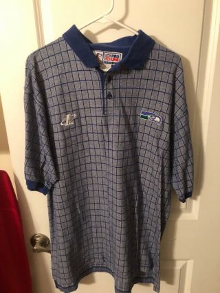 Euc Vintage Nfl Seattle Seahawks Golf Polo Shirt Men Size Xl