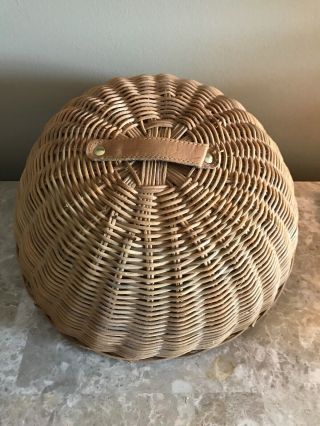 Large Vintage Wicker Picnic Food Cover Dome