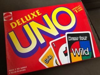 Mattel Deluxe Uno Edition Card Game Vintage 1993 Retro Family Party