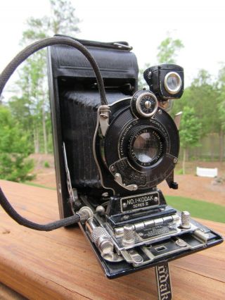 Old 1926 No 1 Kodak Series Iii Folding Autographic Camera W/ Remote Shutter