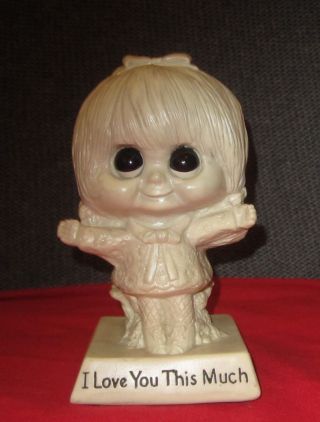 Vintage Russ Berrie & Co.  1970 " I Love You This Much " Figurine