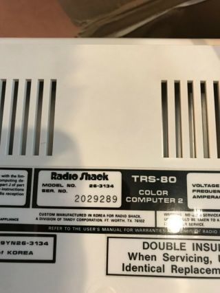 RADIO SHACK TANDY TRS - 80 COLOR COMPUTER 2 KEYBOARD BOX 8