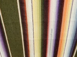 Big Vintage Wool Mexican Serape Saltillo Rug Blanket 82 