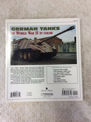 GERMAN TANKS OF WORLD WAR II IN COLOR By Michael Green - 2000 3