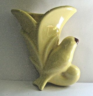 Old Vintage Pastel Yellow Horn Bird Ceramic Wall Pocket McCoy? 3