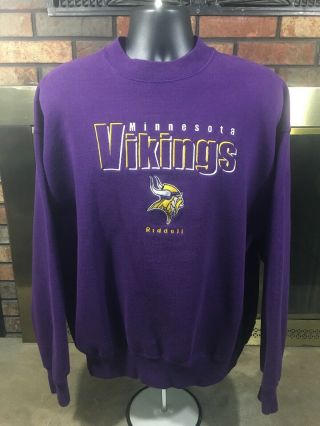 Vintage Minnesota Vikings Nfl Football Crewneck Sweatshirt 90s Mens Size Xl