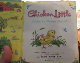 Vintage Children ' s Whitman Tell - A - Tale Book CHICKEN LITTLE Marjorie Hartwell 2