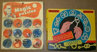 Vtg 2 Metal Wire Twister Puzzles / Gilbert No.  200/handy Andy 12 /brain Teaser