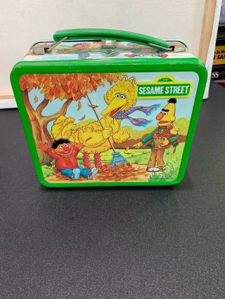 1983 Sesame Street Metal Lunch Box - Vintage Great Shape.  Muppets Aladdin