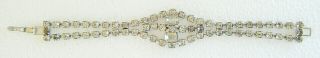 Vintage Exquisite Sparkling Clear Rhinestones Tennis Style Bracelet