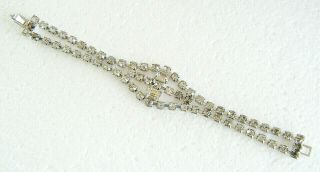 Vintage Exquisite Sparkling Clear Rhinestones Tennis Style Bracelet 2