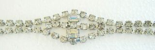 Vintage Exquisite Sparkling Clear Rhinestones Tennis Style Bracelet 3