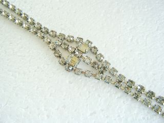 Vintage Exquisite Sparkling Clear Rhinestones Tennis Style Bracelet 4