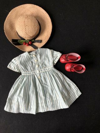 Vtg Pleasant Company American Girl Doll Kirsten Summer Dress Boots Hat Retired
