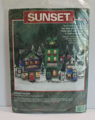 Sunset Holiday Shops Cut Glue Felt Kit Christmas Village Vintage