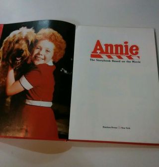 Annie Storybook Based On The Movie Random House Columbia Pictures Vintage 1982 2