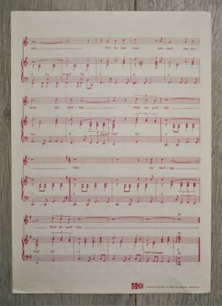 vintage 1968 pop sheet music PETULA CLARK - Kiss Me Goodbye recorded for PYE 2