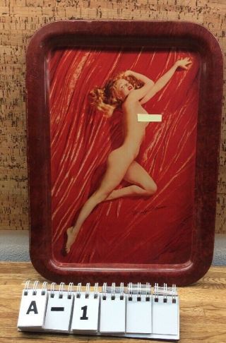 Vintage Signed Marilyn Monroe Nude Serving Tray 12.  5” X 17” Euc A - 1