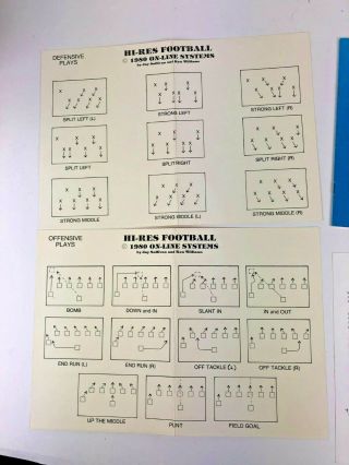 RARE 1980 Apple II HI - RES FOOTBALL by Online Systems - Instruction Booklet,  Play Ca 2