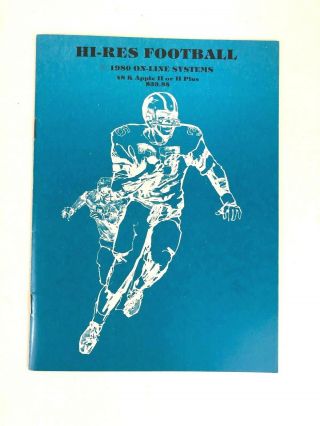 RARE 1980 Apple II HI - RES FOOTBALL by Online Systems - Instruction Booklet,  Play Ca 7