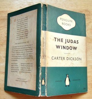 The Judas Window by Carter Dickson (Penguin Crime 1955 reprint) Number 819 2