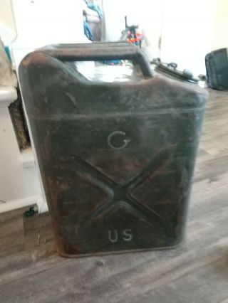 Vintage Us Army Bennett Metal Gas Jerry Can Military Fuel 5 Gallon Icc5l 20 - 5 - 52