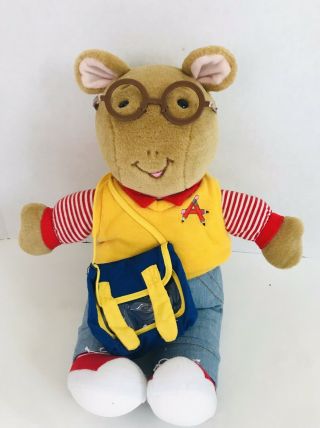 14” Vtg 1998 Eden Arthur Plush W/glasses Stuffed Animal Toy