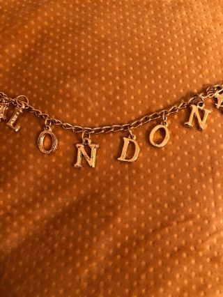 Vintage Gold Tone London England Charm Bracelet Big Ben Bridge Piccadilly Coach 3