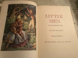 Little Men Louisa May Alcott Junior Deluxe Edition Vintage Book HC DJ 1954 5