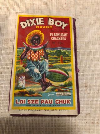 Vintage Dixie Boy Brand (2) Firecracker Packs Flashlight Crackers 1 1/2 