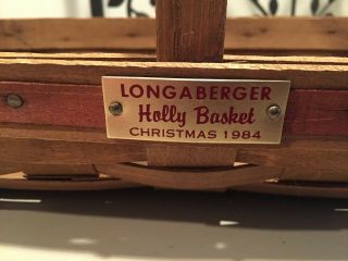 Vintage Longaberger Christmas 1984 Holly Basket Cool 4th In Series