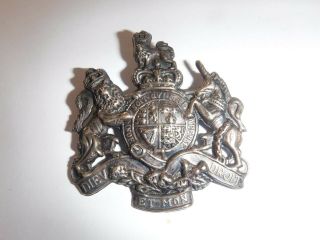 Vintage Signed Stieff Silver - Plate Honi Soit Ovi Mal English Coat Of Arms Brooch