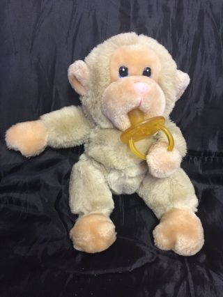 Vintage Baby Chee Chee Pacifier Russ Berrie Plush Stuffed Monkey 6 "