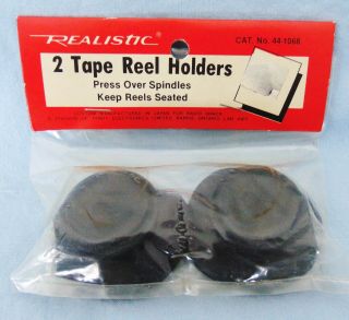 Vintage Realistic 1 Pair Reel - To - Reel Tape Hub Holders - Old Stock